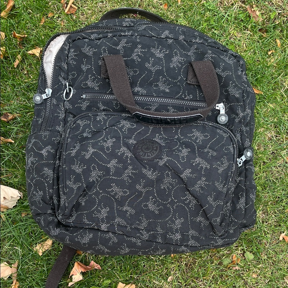 Kipling Black Patterned Backpack - image 2